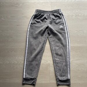 Adidas Kids Gray Joggers with White Accents